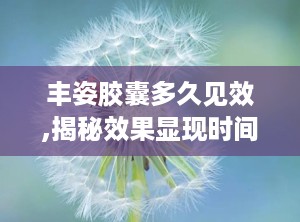 丰姿胶囊多久见效,揭秘效果显现时间，见证美丽蜕变之旅