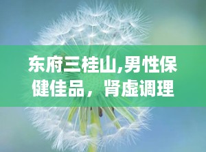 东府三桂山,男性保健佳品，肾虚调理新选择