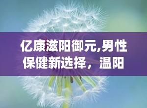 亿康滋阳御元,男性保健新选择，温阳滋补，助力健康生活