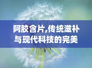 阿胶含片,传统滋补与现代科技的完美结合