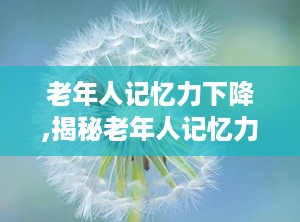 老年人记忆力下降,揭秘老年人记忆力下降的成因与改善策略