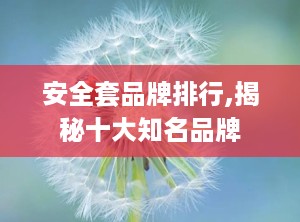 安全套品牌排行,揭秘十大知名品牌
