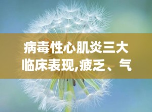 病毒性心肌炎三大临床表现,疲乏、气短、胸痛——三大典型症状解析