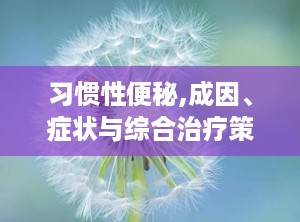 习惯性便秘,成因、症状与综合治疗策略
