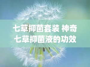 七草抑菌套装 神奇七草抑菌液的功效与作用