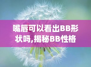 嘴唇可以看出BB形状吗,揭秘BB性格特征的面相奥秘