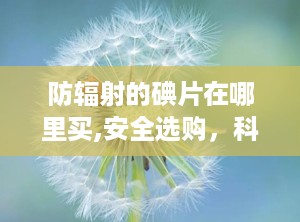 防辐射的碘片在哪里买,安全选购，科学防护