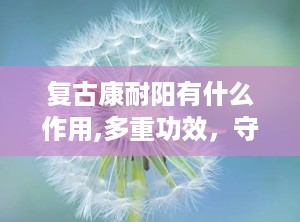 复古康耐阳有什么作用,多重功效，守护健康生活