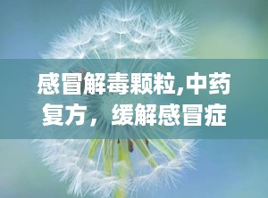 感冒解毒颗粒,中药复方，缓解感冒症状的良药