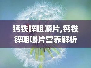 钙铁锌咀嚼片,钙铁锌咀嚼片营养解析与适用指南