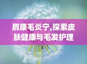 屑康毛炎宁,探索皮肤健康与毛发护理的奥秘