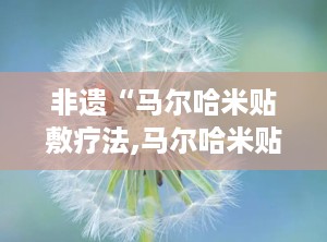 非遗“马尔哈米贴敷疗法,马尔哈米贴敷疗法焕新亮相