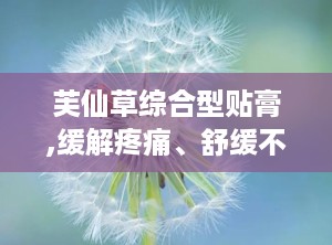 芙仙草综合型贴膏,缓解疼痛、舒缓不适的神奇膏药