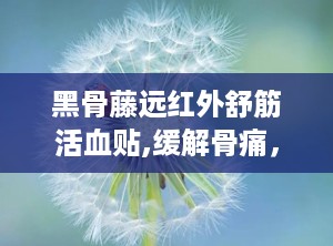 黑骨藤远红外舒筋活血贴,缓解骨痛，舒筋活络的理疗佳品”