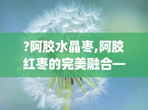 ?阿胶水晶枣,阿胶红枣的完美融合——阿胶水晶枣，养生新选择