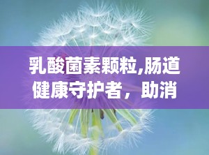 乳酸菌素颗粒,肠道健康守护者，助消化、抗腹泻的神奇颗粒