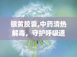 银黄胶囊,中药清热解毒，守护呼吸道健康