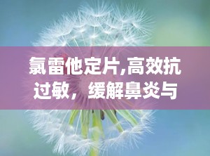 氯雷他定片,高效抗过敏，缓解鼻炎与荨麻疹的良药